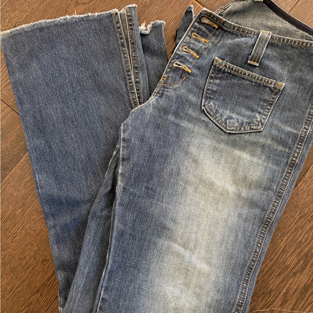 Vintage Abercrombie &Fitch Low waist  Button fly Flare jeans size 6